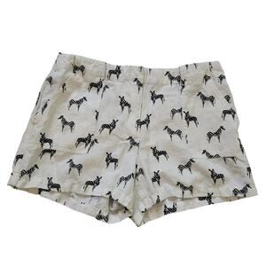LOFT Size 4 Linen Blend‎ Zebra Print Casual Lightweight Shorts Animal Spring